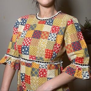 VINTAGE 1970s patchwork dress